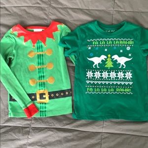 2 boys Christmas shirts Christmas sweater